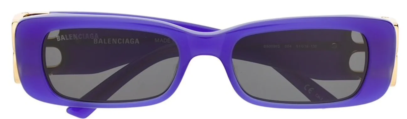 NEW BALENCIAGA DYNASTY MICRO VIOLET SUNGLASSES FEATURING BB LOGO BB0096S 004 Balenciaga Dynasty Rectangle BB0096S 012 Pink Grey  main image 2